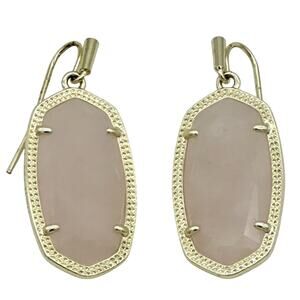 Kendra Scott Lee Rose Quartz Gold Plated Drop Earrings